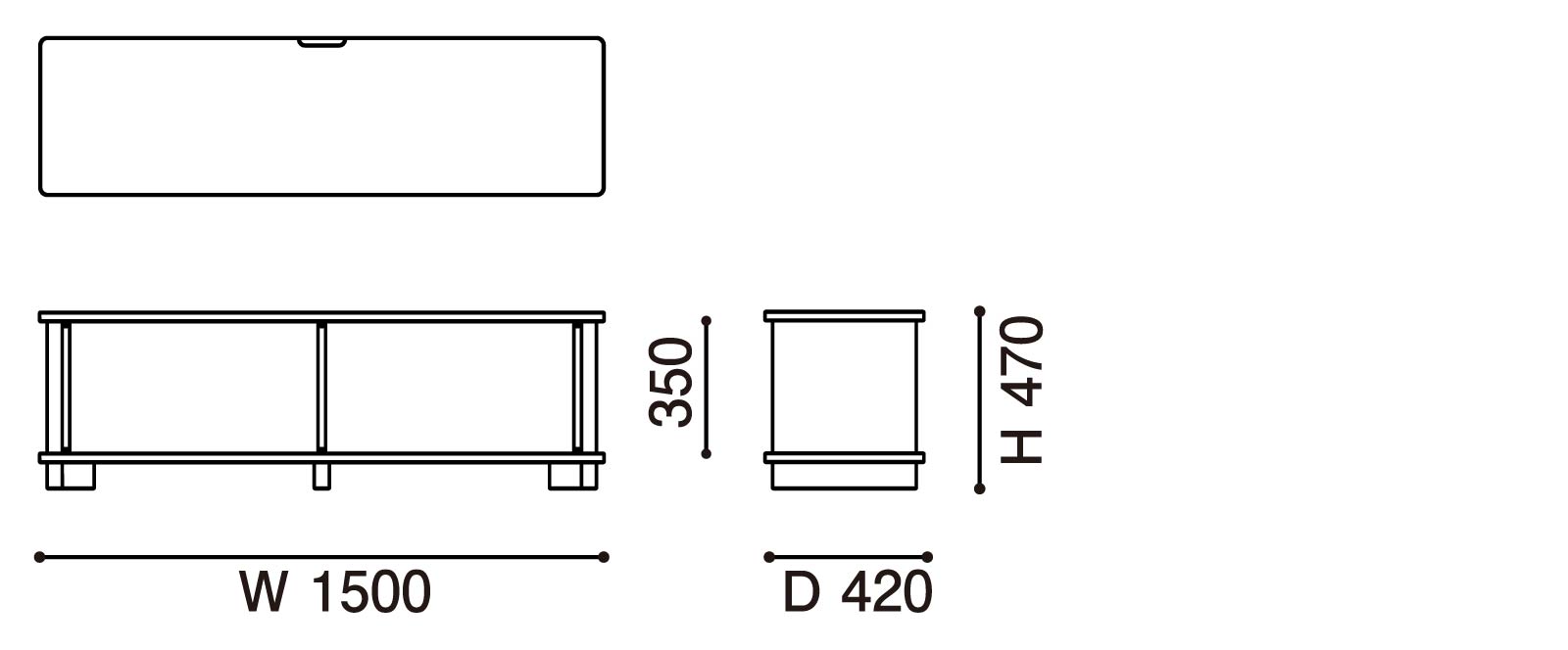Prop TV-board 150 ‒ KARIMOKU NEW STANDARD (KNS)